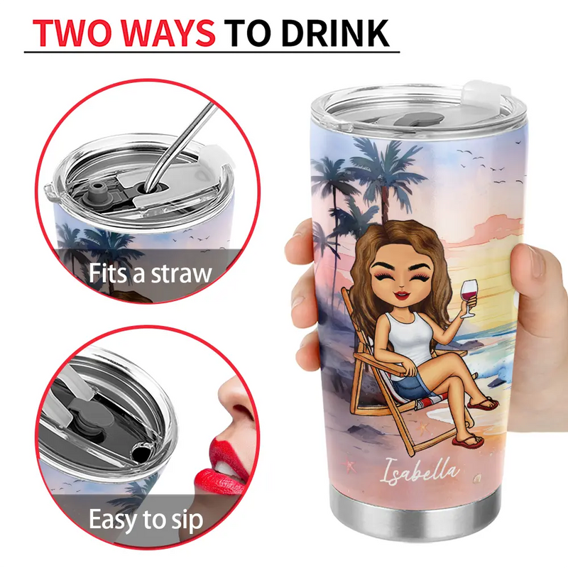 Sun Salt Sand Summer Vibe - Personalized Tumbler