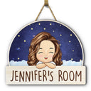 Kid Welcome To My Room - Personalized Custom Shaped Wood Sign