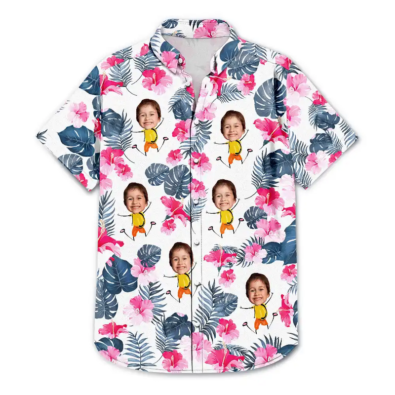 Custom Photo Funny Kids - Personalized Hawaiian Shirt