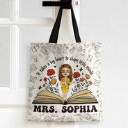 Teach Them Love Them Watch Them Grow Teacher - Personalized Zippered Canvas Bag