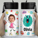 Custom Photo Letter School Kid - Personalized Kids Water Bottle