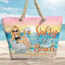 Sun Sand And A Drink In My Hand - Personalized Beach Bag