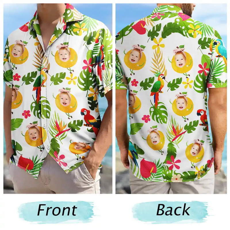 Custom Photo Tropical Fruit Kids - Personalized Hawaiian Shirt