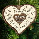 Grandma Mom Grandpa Dad We Love You To Pieces - Personalized 2-Layered Wooden Ornament
