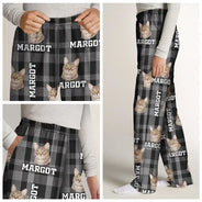 Pet Lovers - Custom Photo Plaid Pet Face - Personalized Pajama Pants