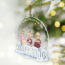 Gift For Bestie, Gift For Sisters - Christmas Bestie Sitting I'd Shank A Shark - Personalized Custom Shaped Acrylic Ornament