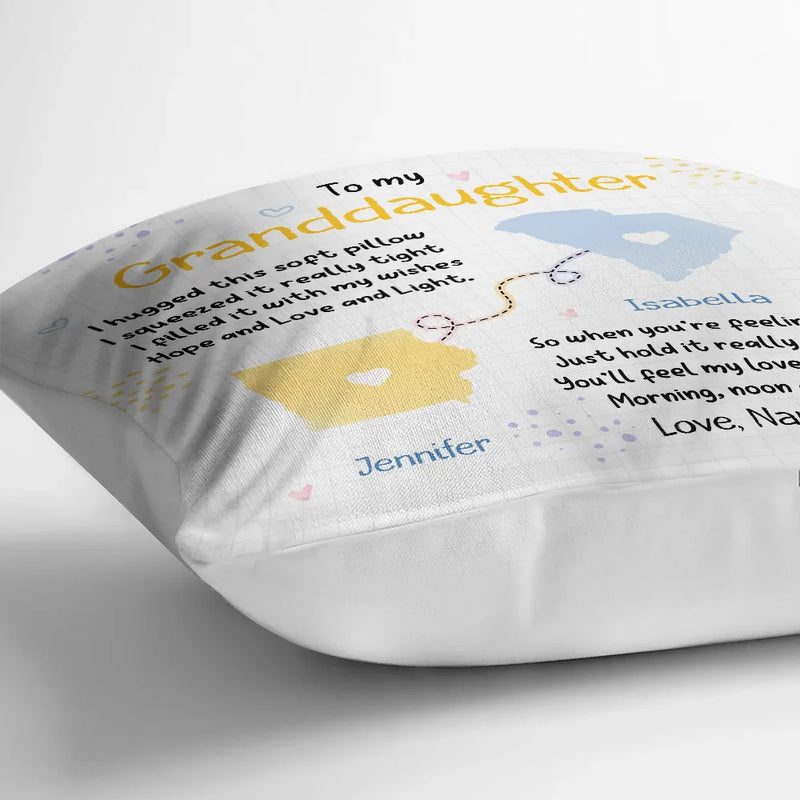 Granddaughter Grandson Hug This Pillow Long Distance - Personalized Pillow