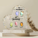 Gift For Grandma, Gift For Mother - First Mom Now Grandma Butterfly - Personalized Heart Shaped Acrylic Plaque