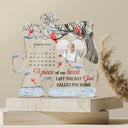 Memorial - Custom Photo Calendar The Day God Called You Home - Personalized Puzzle Shaped Acrylic Plaque