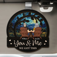 Gift For Couples, Gift For Husband, Gift For Wife, Gift For Boyfriend, Gift For Girlfriend - Couple You & Me We Got This - Personalized Custom Shaped Car Visor Clip