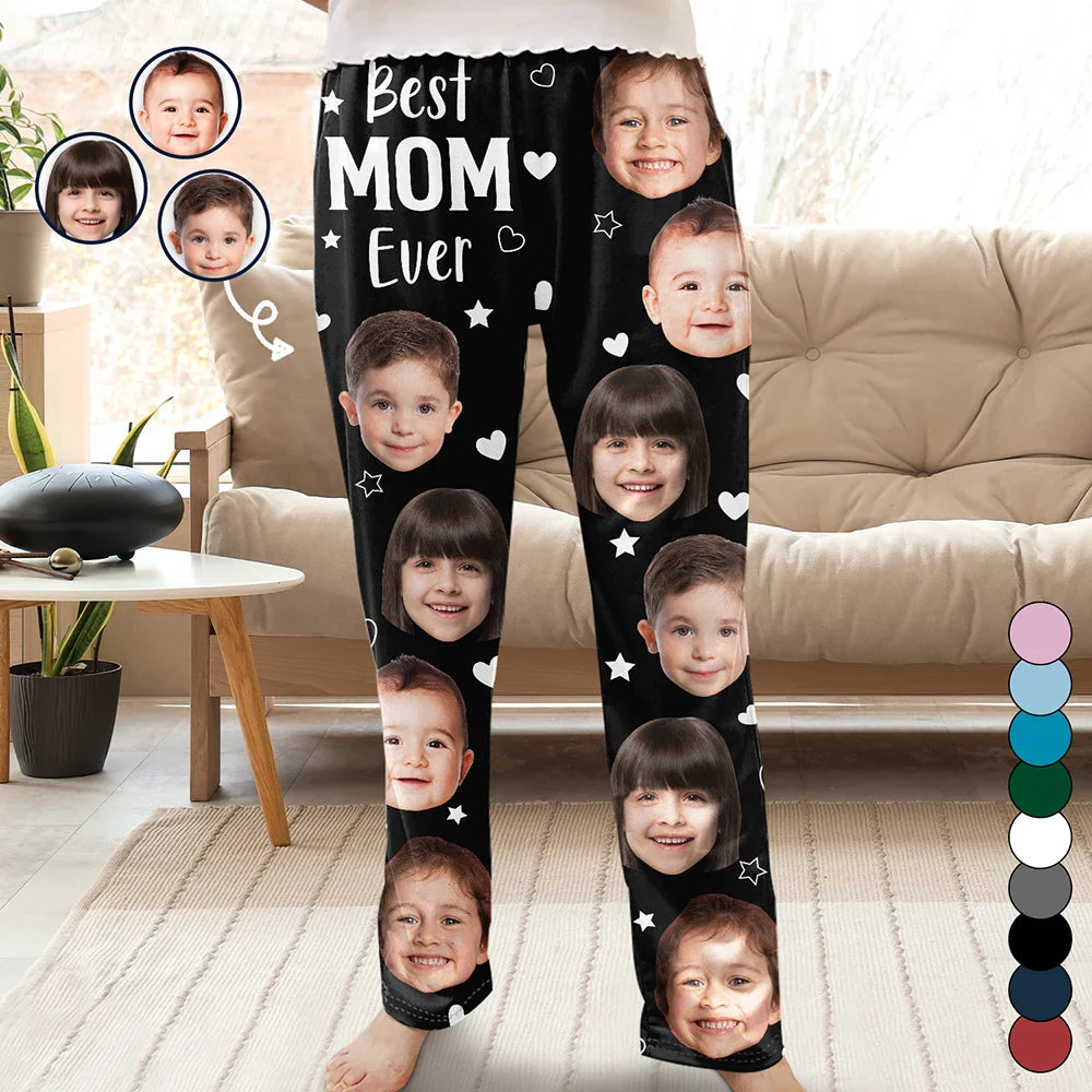Custom Photo,Gift For Mother,Gift For Grandma,Love - Custom Photo Best Mom Grandma Ever - Personalized Pajama Pants