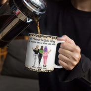Gift For Bestie, Gift For Sisters - Friends We Never Walk Alone - Personalized White Edge-to-Edge Mug

