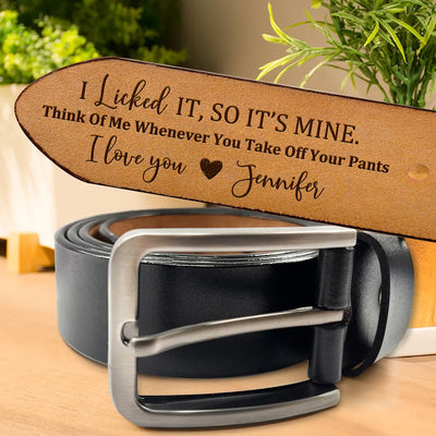 Engraved Leather Belt