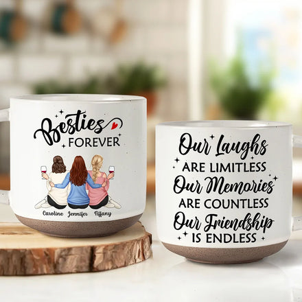 Our Memories Are Countless Our Friendship Is Endless - Personalized Pottery Mug