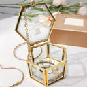 Gift For Women,Gift For Yourself,Happy - Monogram Floral - Personalized Glass Jewelry Box