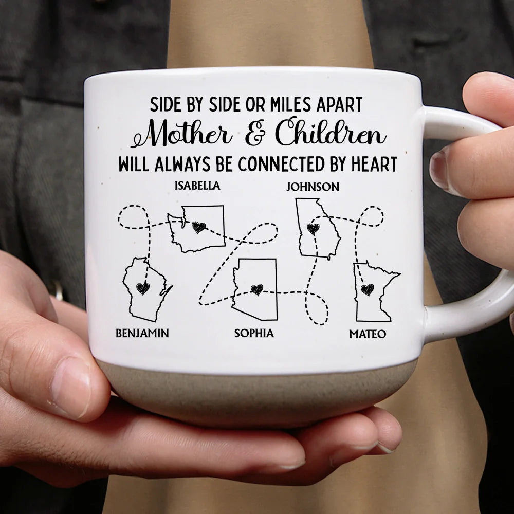 Gift For Bestie,Family,Love - Never Too Far To Drink Together - Personalized Pottery Mug