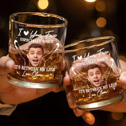 Gift For Couples, Gift For Husband, Gift For Wife, Gift For Boyfriend, Gift For Girlfriend - Custom Photo Couple Love Your Face - Personalized Whiskey Glass
