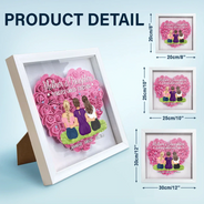 Gift For Mother, Gift For Daughter, Mom, Daughters, Son, Children - Mother & Daughters Forever Linked Together - Personalized Flower Shadow Box
