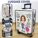 Gift For Couples,Gift For Husband,Gift For Wife,Gift For Boyfriend,Gift For Girlfriend,Travel,Happy - Couple Travel Partners For Life - Personalized Combo 2 Clear Luggage Covers