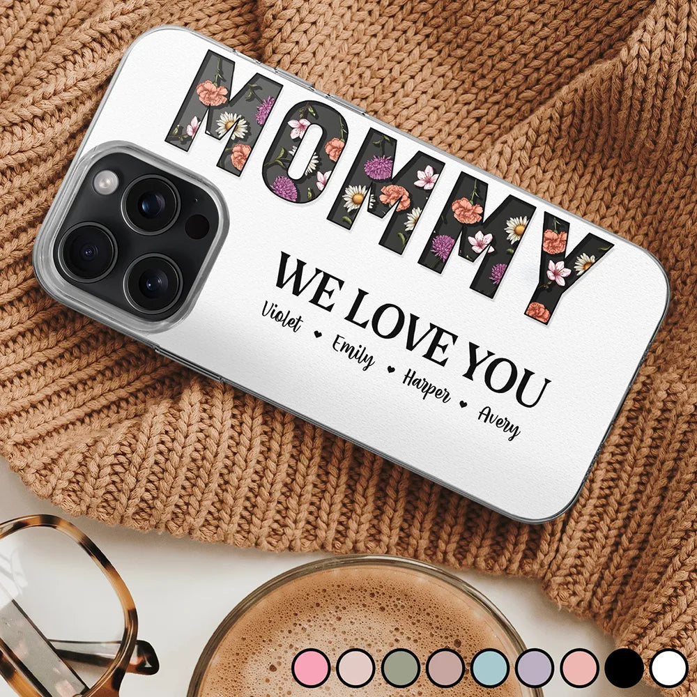 Mommy Grandma Birth Month Flower We Love You - Personalized Clear Phone Case