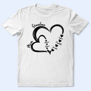 Gift For Mother,Happy,Gift For Grandma,Grandma, Grandkids - Grandma Mom Little Hearts - Personalized T Shirt

