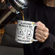 Gift For Mother,Mom - Children,Long Distance - The Love Between Mother & Daughter State - 3D Inflated Effect Printed Mug, Personalized White Edge-to-Edge Mug