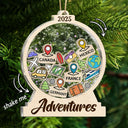 Christmas,Travel,Gift For Yourself,Happy - Travel Goal, Destination Of The Year - Personalized 3-Layered Acrylic Shaker Ornament
