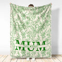Gift For Mother,Gift For Grandma,Happy - Grandma Mom Toile De Jouy Pattern - Personalized Fleece Blanket, Sherpa Blanket