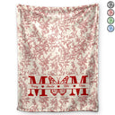 Gift For Mother,Gift For Grandma,Happy - Grandma Mom Toile De Jouy Pattern - Personalized Fleece Blanket, Sherpa Blanket