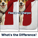 Custom Photo,Pet Lovers,Pet Mom,Pet Dad,Happy - Custom Photo Realistic Watercolor Life Is Better With Dog - Personalized Fleece Blanket, Sherpa Blanket
