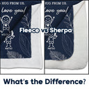 Gift For Mother,Gift For Grandma,Love,Stick Figure,Gift For Grandpa,Gift For Father - Grandpa Grandma Every Time You Snuggle This Blanket - Personalized Fleece Blanket, Sherpa Blanket