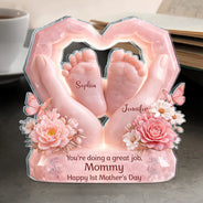 Gift For Mother,Single Mom,Gift For Women,Happy,Top Market,New Mom,Top Market - 3D Effect You're Doing A Great Job - Personalized Custom Shaped Acrylic Plaque