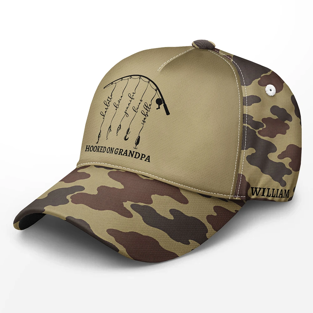 Gift For Father,Gift For Grandpa,Fishing,Grandpa's Hobby,Dad's Hobby,Summer,Non-Eng,Icon,Proud - Reel Cool Grandpa Dad - Personalized Classic Cap