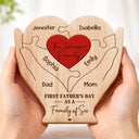 Family,Gift For Father,Happy,Non-Eng,Adorable - First Time Ever As Family Of Four Members - Personalized Custom Shaped Wooden Puzzle