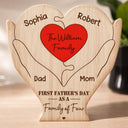 Family,Gift For Father,Happy,Non-Eng,Adorable - First Time Ever As Family Of Four Members - Personalized Custom Shaped Wooden Puzzle