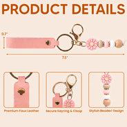Sentimental, Icon - A True Friendship Is A Journey Without An End - Personalized Leather Beaded Keychain