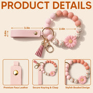 Sentimental, Icon - A True Friendship Is A Journey Without An End - Personalized Leather Beaded Keychain