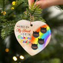 A Piece Of My Heart Is At The Rainbow Bridge - Cat Memorial Gift - Personalized Custom Heart Ceramic Ornament