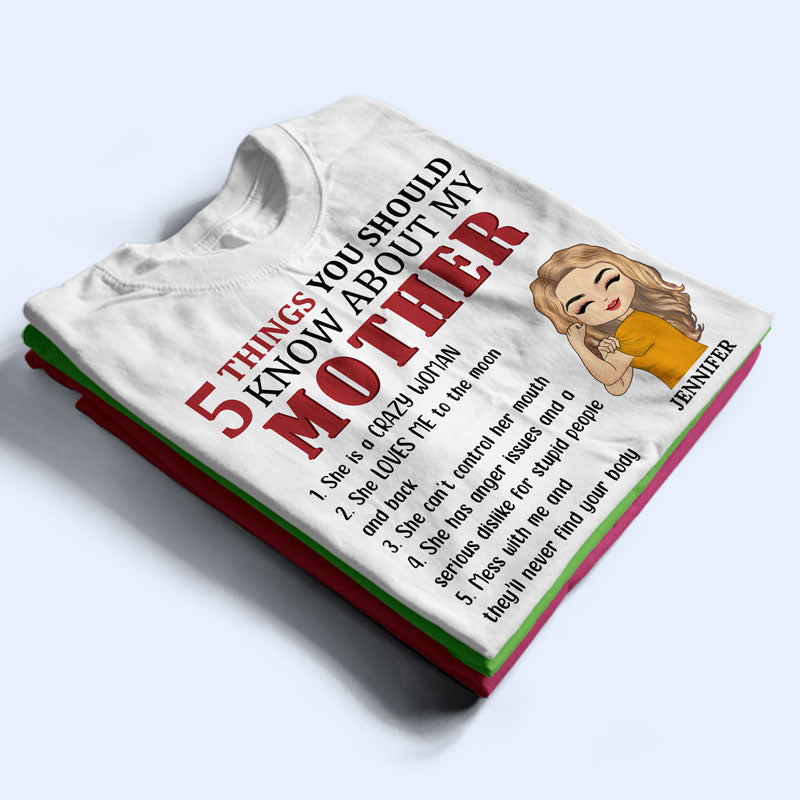 5 Things You Should Know About Grandma Mom Aunt - Mother Gift - Personalized Custom T Shirt