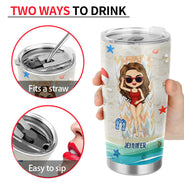 Chibi Girl I Just Wanna Have Beach And Sun - Personalized Custom Tumbler