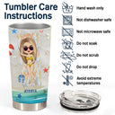 Chibi Girl I Just Wanna Have Beach And Sun - Personalized Custom Tumbler