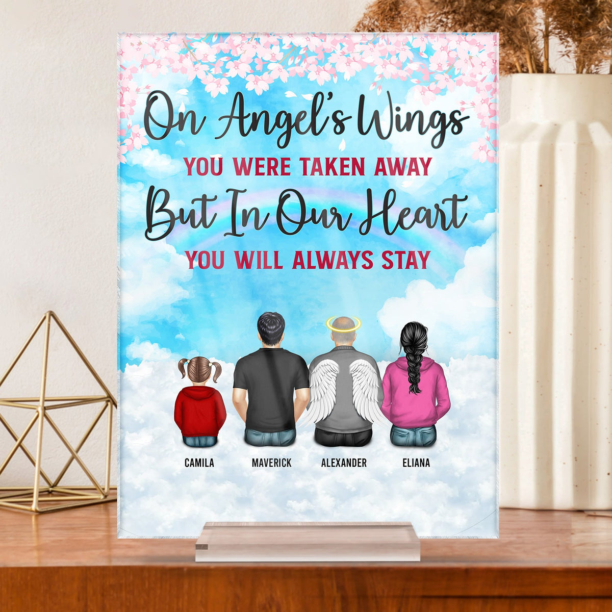 In My Heart You Will Always Stay - Memorial Gifts - Personalized Custom Vertical Rectangle Acrylic Plaque