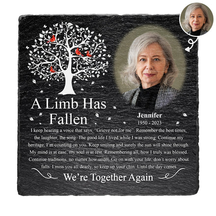 Custom Photo A Limb Has Fallen - Memorial Gift - Personalized Rectangle Memorial Garden Stone