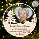 Custom Photo The Sky Looks Different - Christmas, Memorial Gift - Personalized 2-Layered Mix Ornament