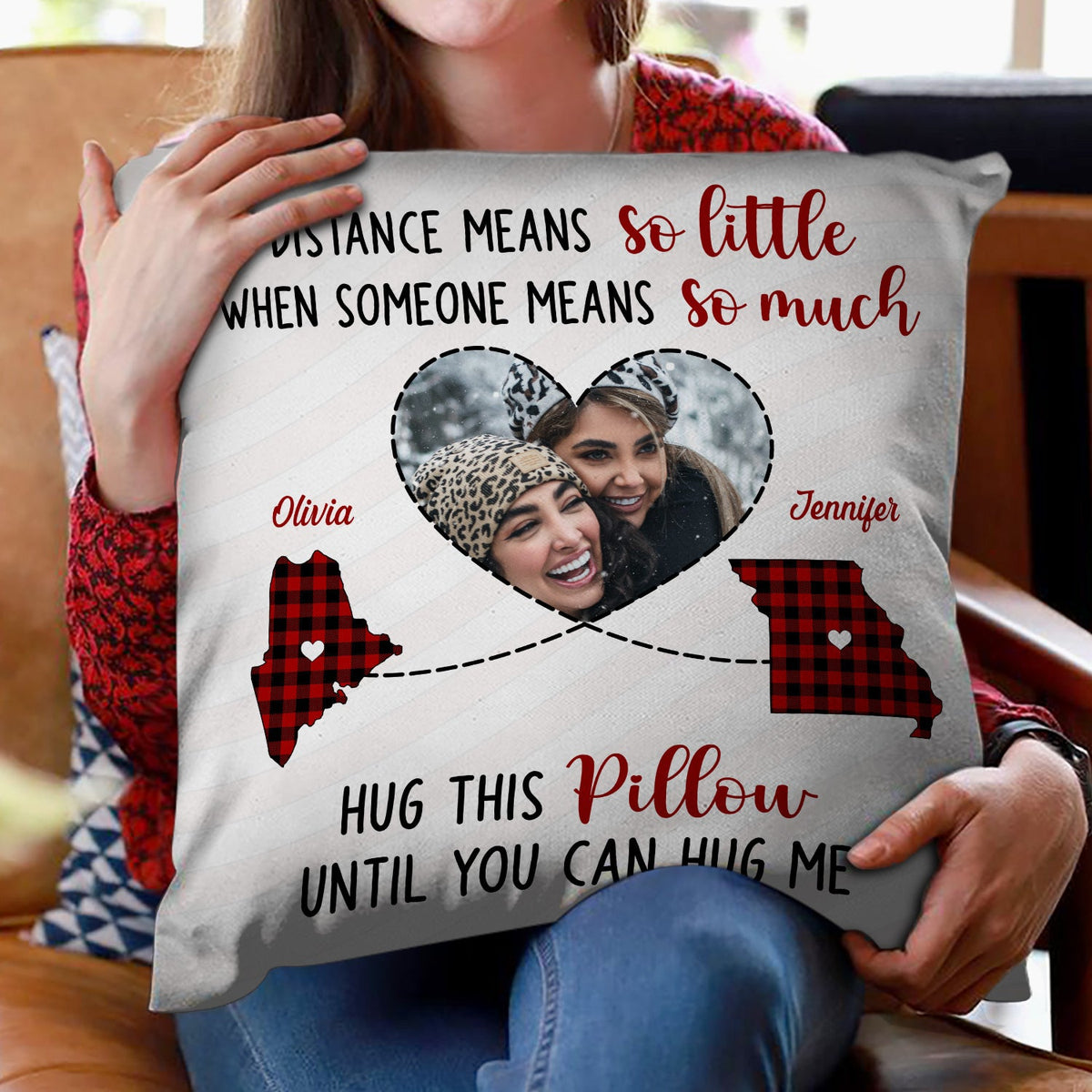 Custom Photo Someone Means So Much Long Distance - Family Gift - Personalized Pillow