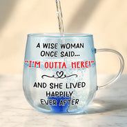 Happy,Retirement,Christmas,Gift For Mother,Gifts For Colleagues,Gift For Yourself,Gift For Women - A Wise Woman Once Said Retirement - Personalized Gradient Glass Mug