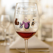 Happy, Cat Lovers, Pet Lovers, Cat Mom, Cat Dad - A Woman Cannot Survive On Wine Alone Cat Mom Cat Dad - Personalized Wine Glass