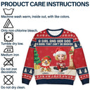 A Girl And Her Dogs A Bond That Can't Be Broken - Personalized Unisex Ugly Sweater