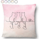 Cat Lovers, Cat Mom, Cat Dad, Pet Lovers, Pet Mom, Pet Dad, Happy - Adorable Cat Line - Personalized Pillow