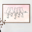 Pet Lovers,Pet Mom,Pet Dad,Cat Lovers,Cat Mom,Cat Dad,Happy - Adorable Cat Line - Personalized Poster